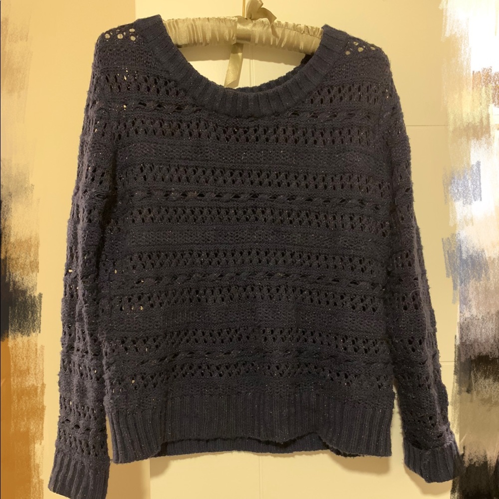 Metallic navy sweater from Nordstrom